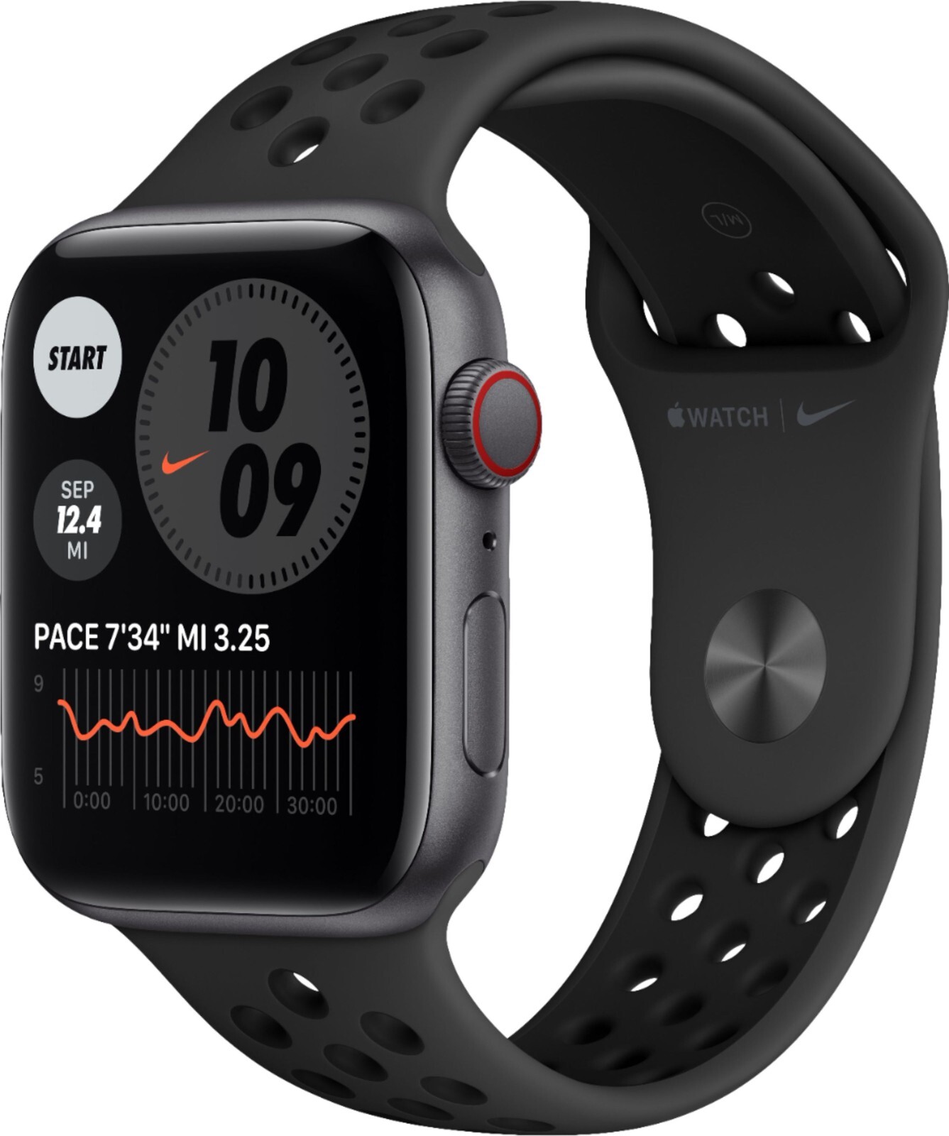 Apple Watch Nike SE GPS Cellular 44mm Space Gray Aluminum Case with Anthracite