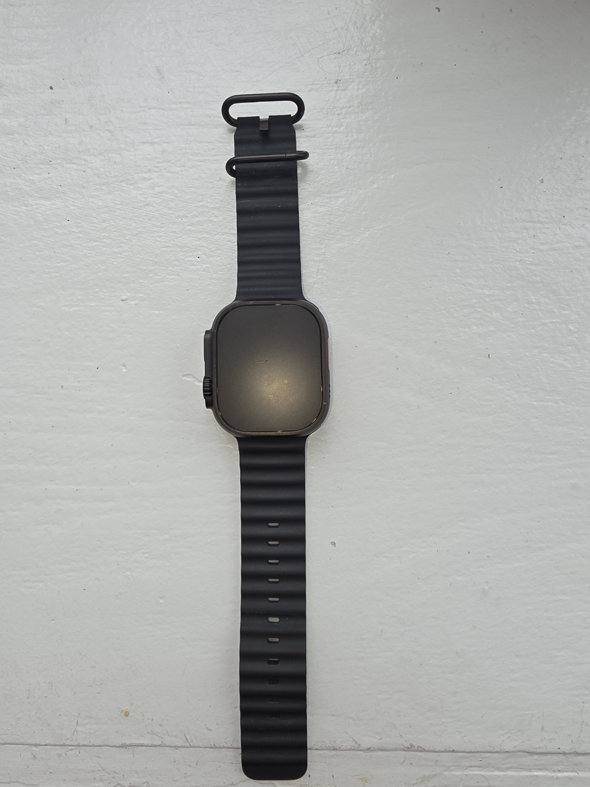 Black Smart Watch ultra 3with Ribbed Black Silicone Band and Black Aluminum Case