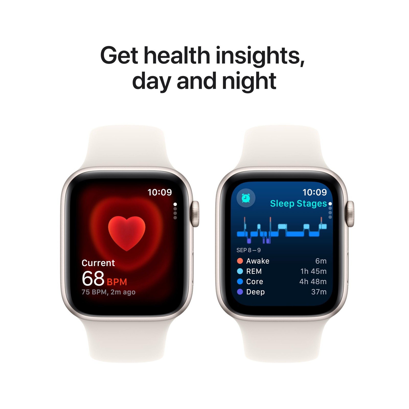 Apple Watch SE (2nd Gen) [GPS 44mm] Smartwatch with Starlight Aluminum Case with