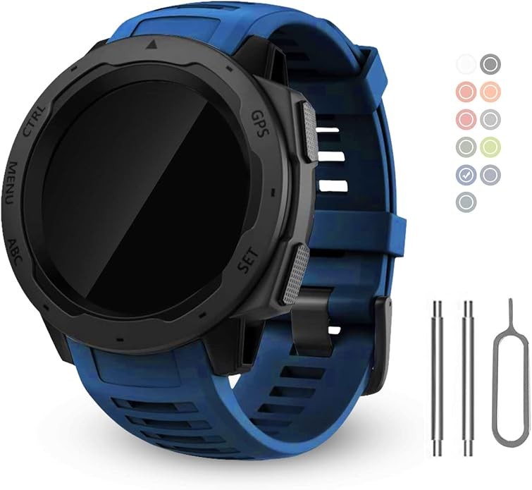 1 Pack Soft Silicone Strap Compatible with Garmin Instinct 2/ Solar Watch Bands