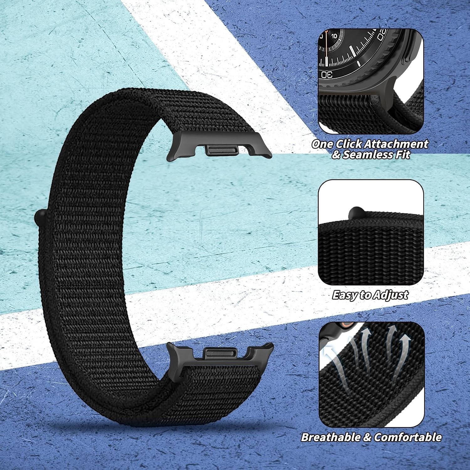 Only Strap For Samsung Galaxy Watch 8 40mm 44mm/8 Classic 46mm Soft Fabric Strap