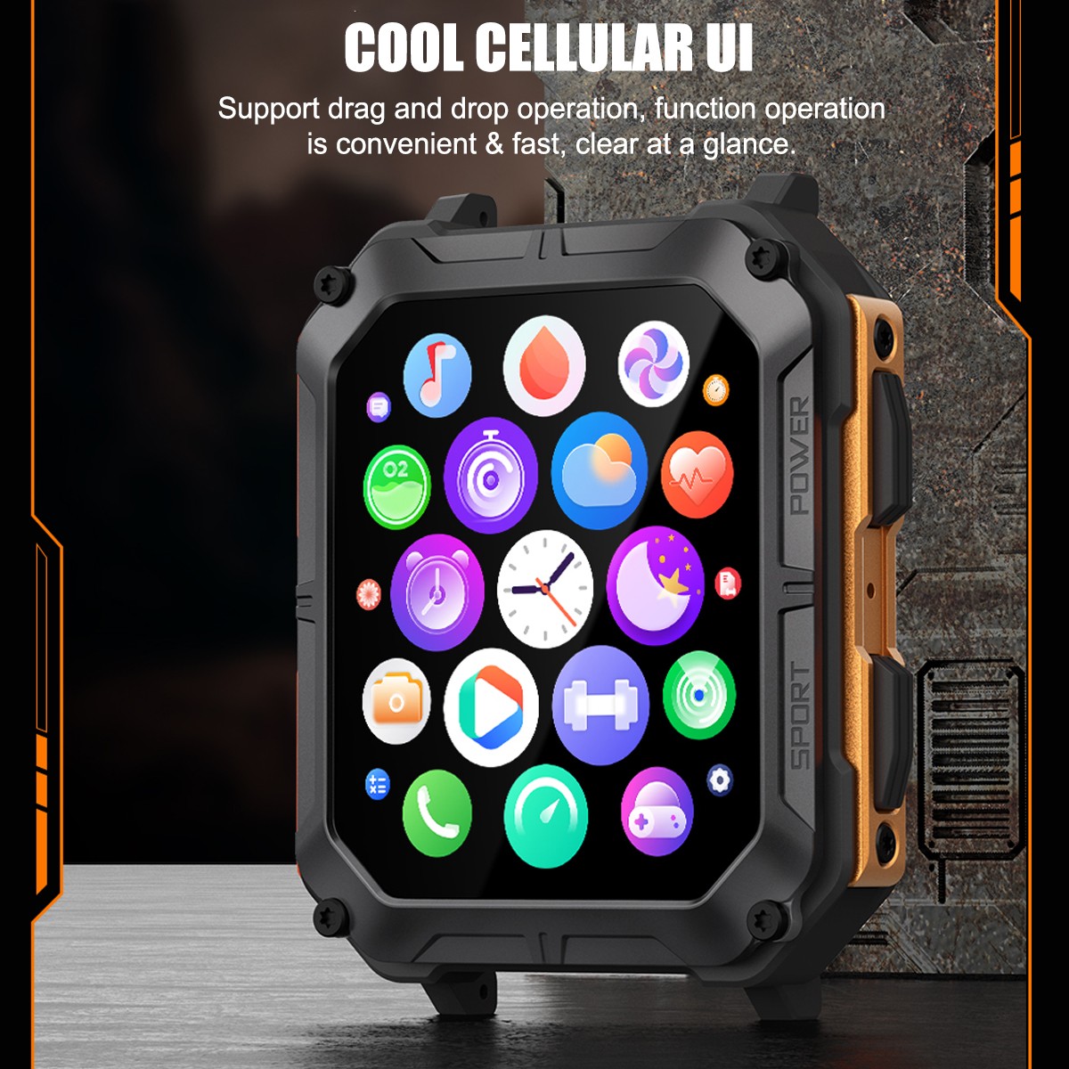 Military Smart Watch(Answer/Make Call)Rugged Tactical Fitness Tracker IP68