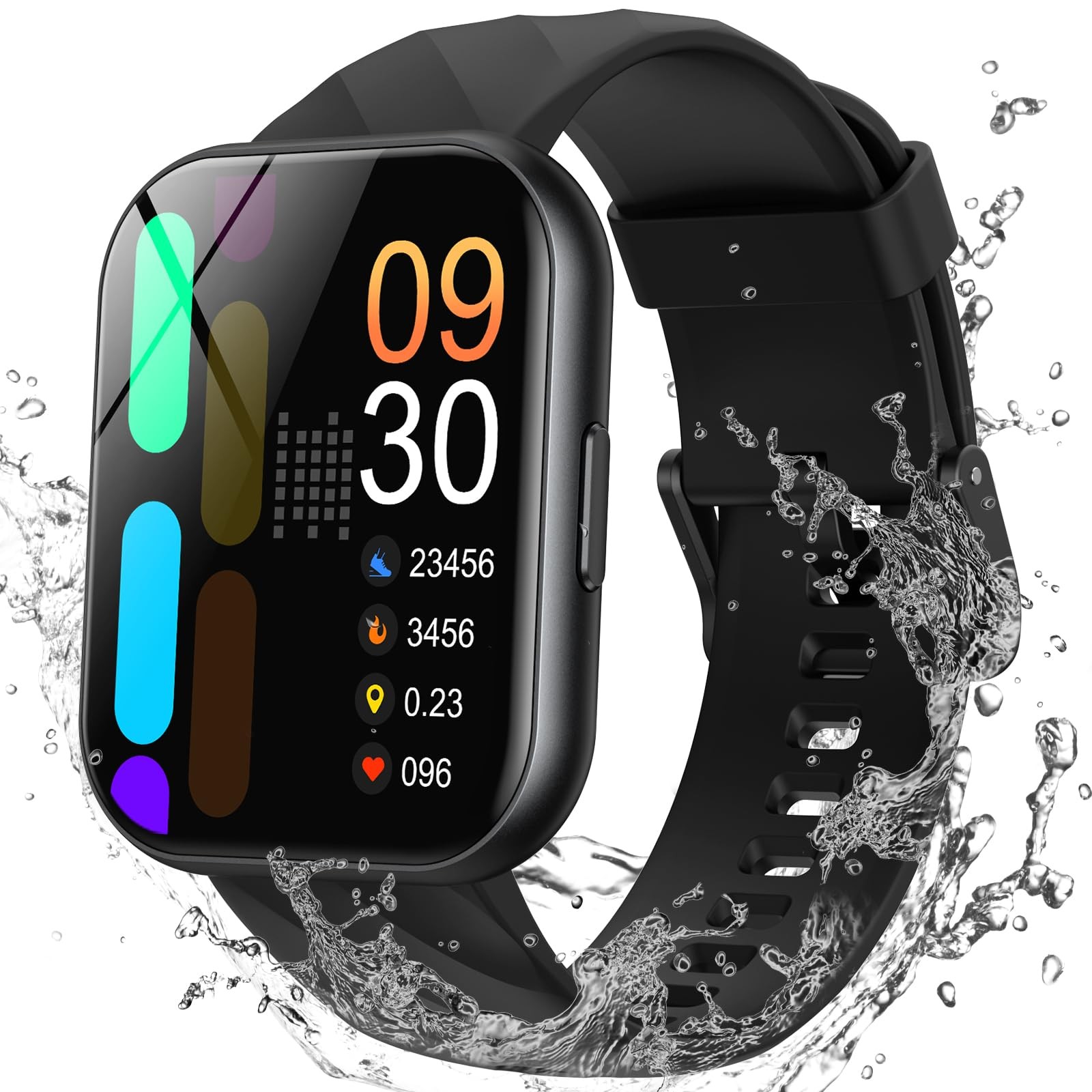 Parsonver Smart Watch, 5ATM Waterproof Watch for Swimming, 1.8″, Black
