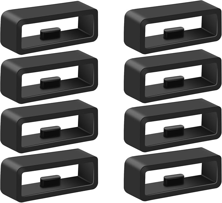 8-Pack Silicone Watch Band Keepers Compatible with Garmin Instinct Series 22mm R
