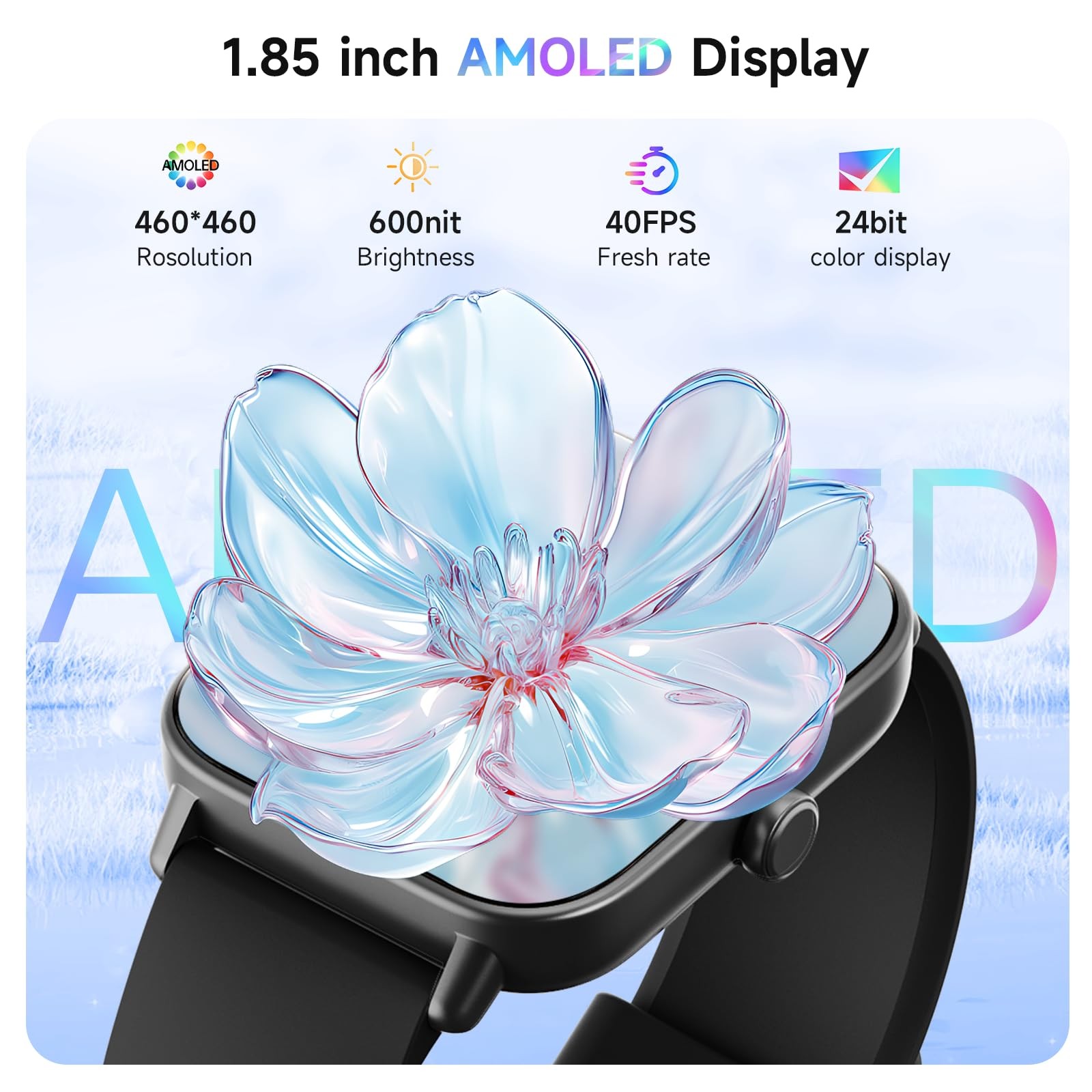 Trunsif Smart Watch for Men,1.85” AMOLED Ultra-Clear Screen,Alexa Built-in