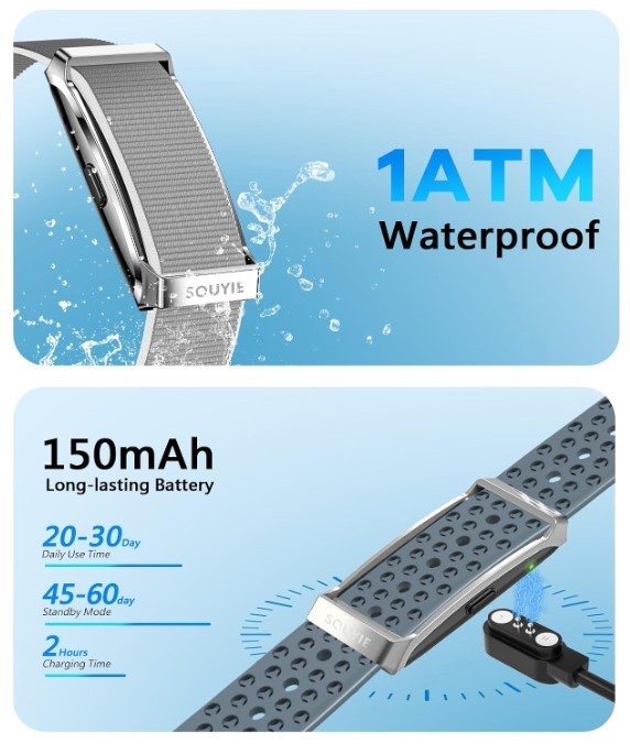 Smart Bracelet for Men & Women with 24/7 Activity & Fitness Trackers Band Black