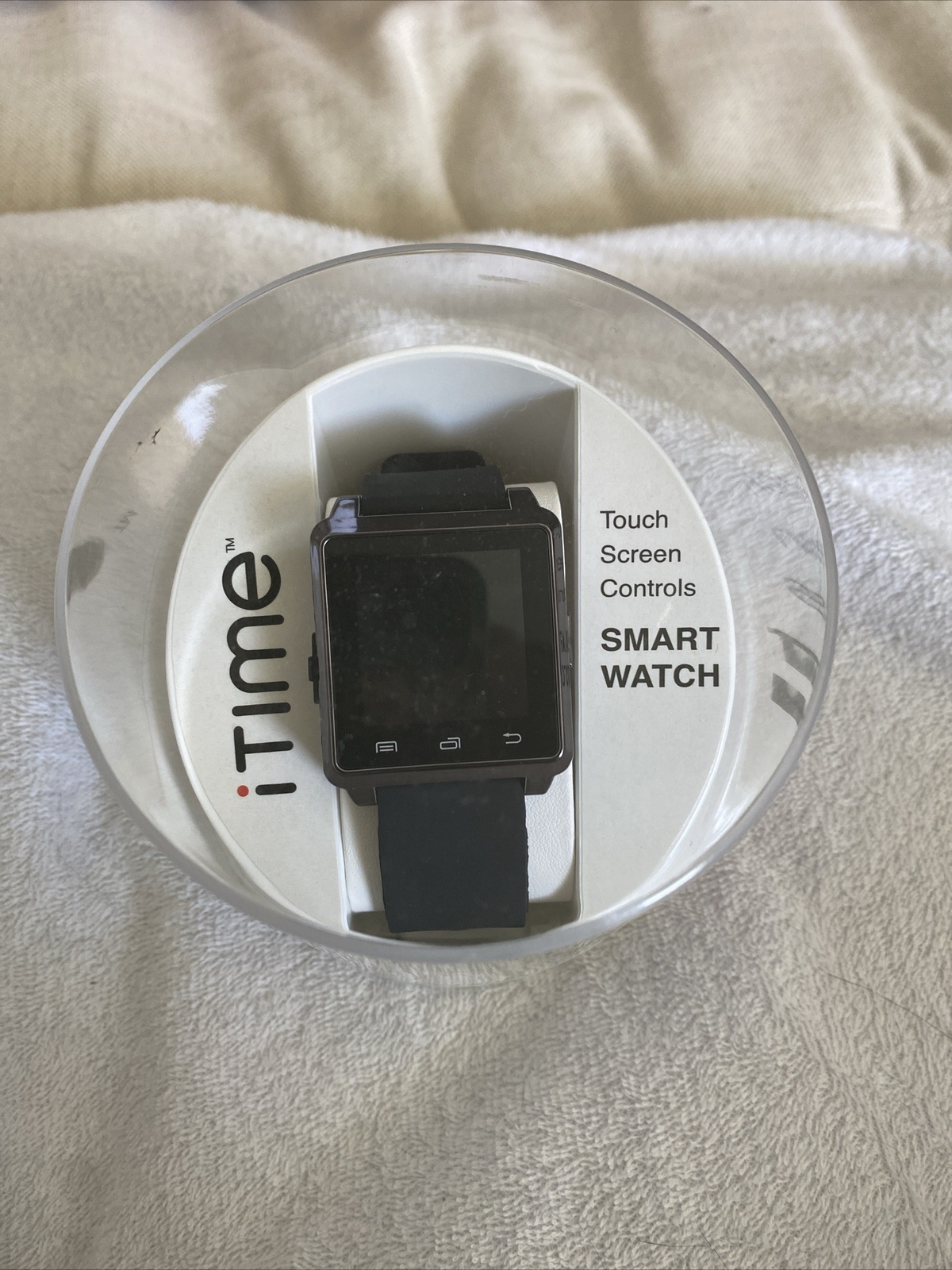 iTime Smart Watch Black Silicone Band Touch Screen Control For Android. NIB