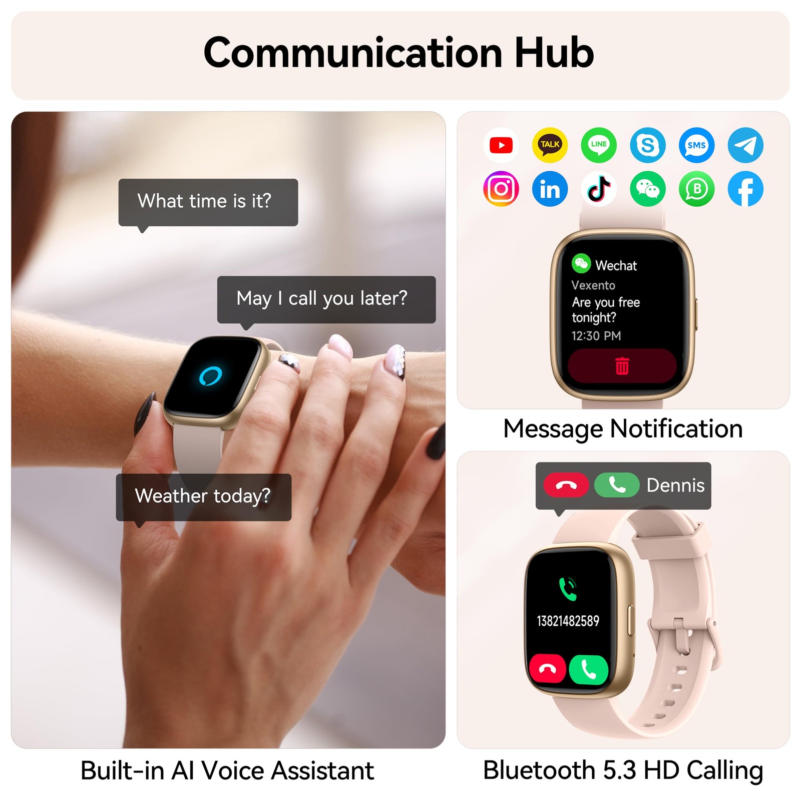 Smart Watch with Alexa Built-in, 1.83″ HD Touchscreen Fitness Tracker with Bl…