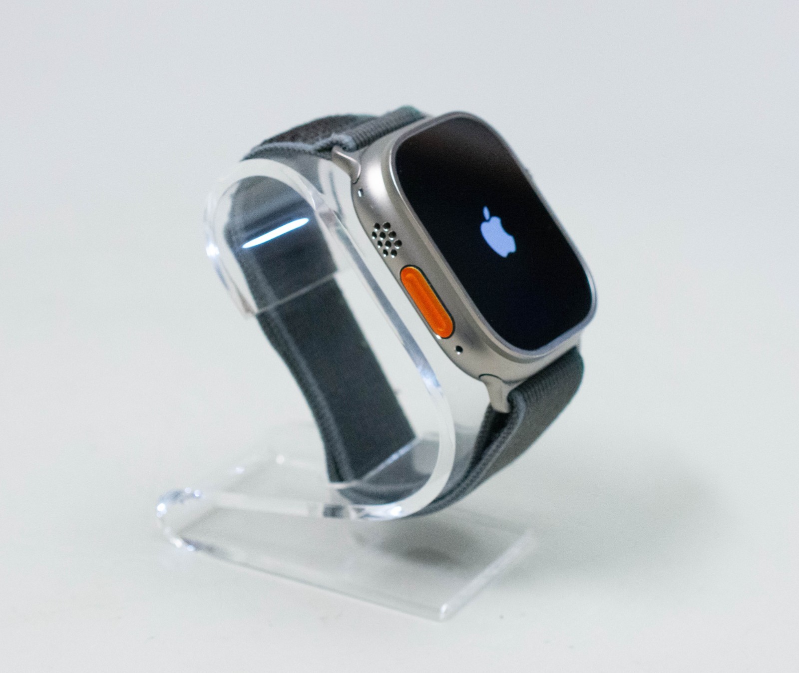(MA4) Apple Watch Ultra 2 49mm Titanium Silver Case A2986 Gray Nylon Band