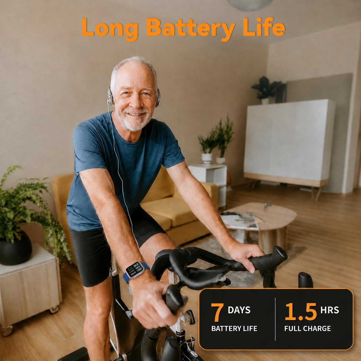 Smart Watch Senior Friendly Large Font No App/Phone Required Fitness Tracker,…