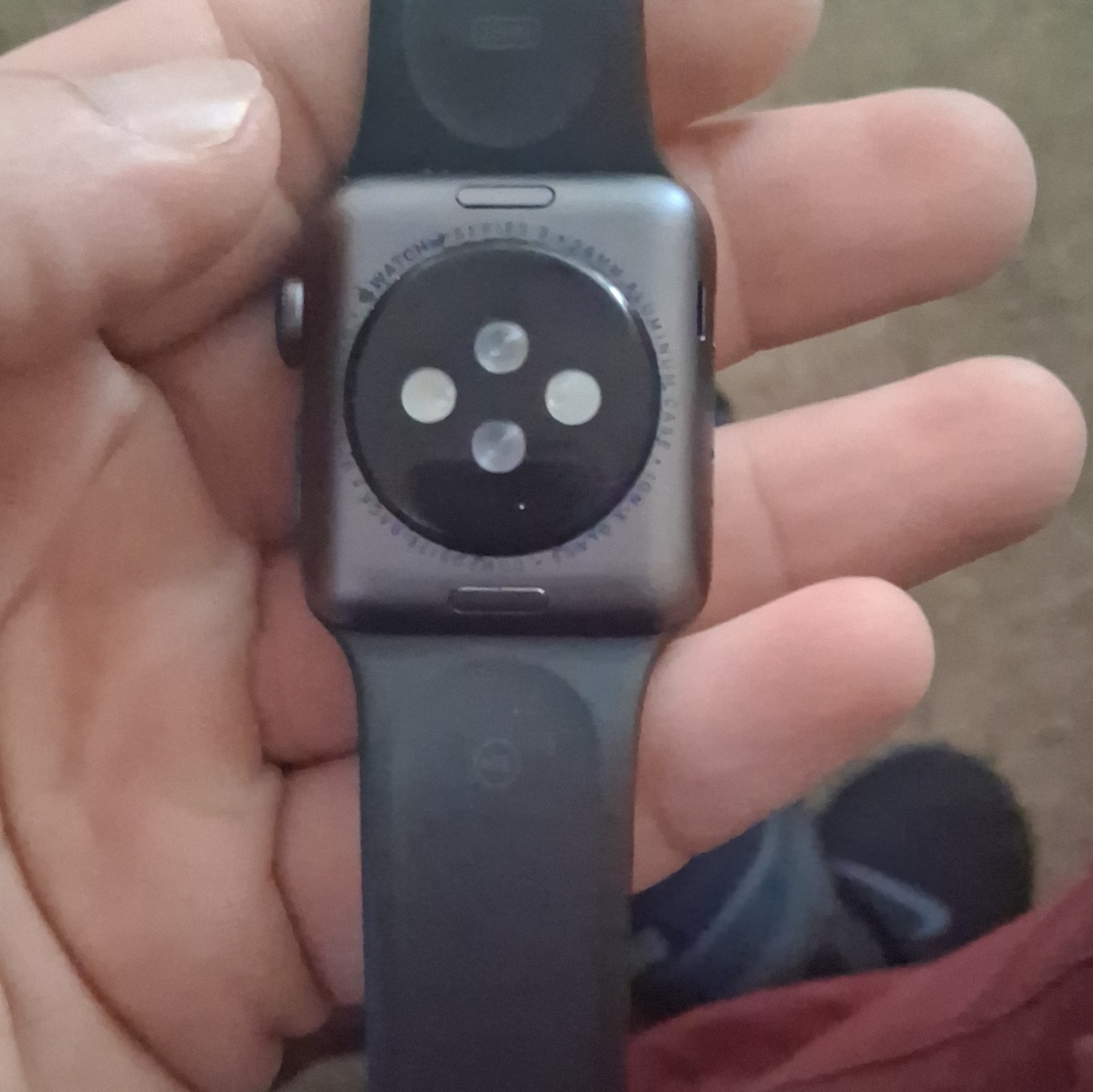 Apple Watch 42mm Space Gray Aluminum Case w/ Black Silicone Band, Unlocked