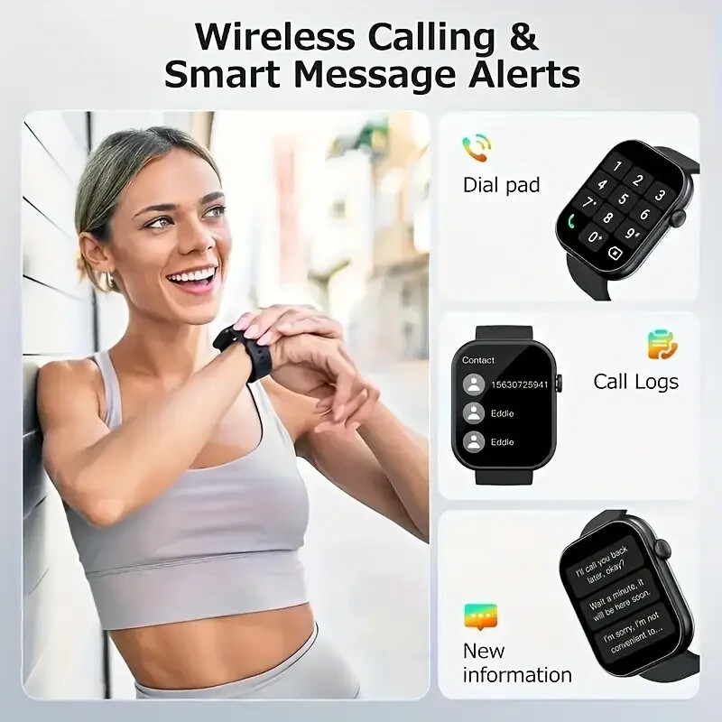 Smartwatch for Men & Women with Voice Call – 1.93″ HD Display, Bluetooth – Gray