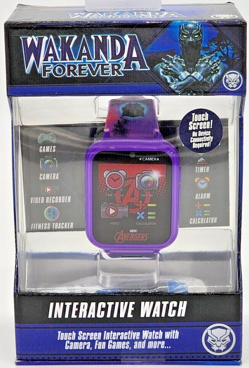 Wakanda Forever Interactive Fitness Tracker Camera Watch Accutime Girls Purple