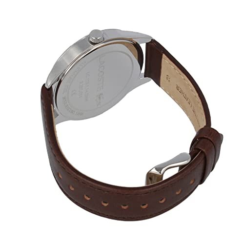 Lacoste Men’s Quartz Analog Watch 3-Hand SS Leather Brown Silver Navy 2011046