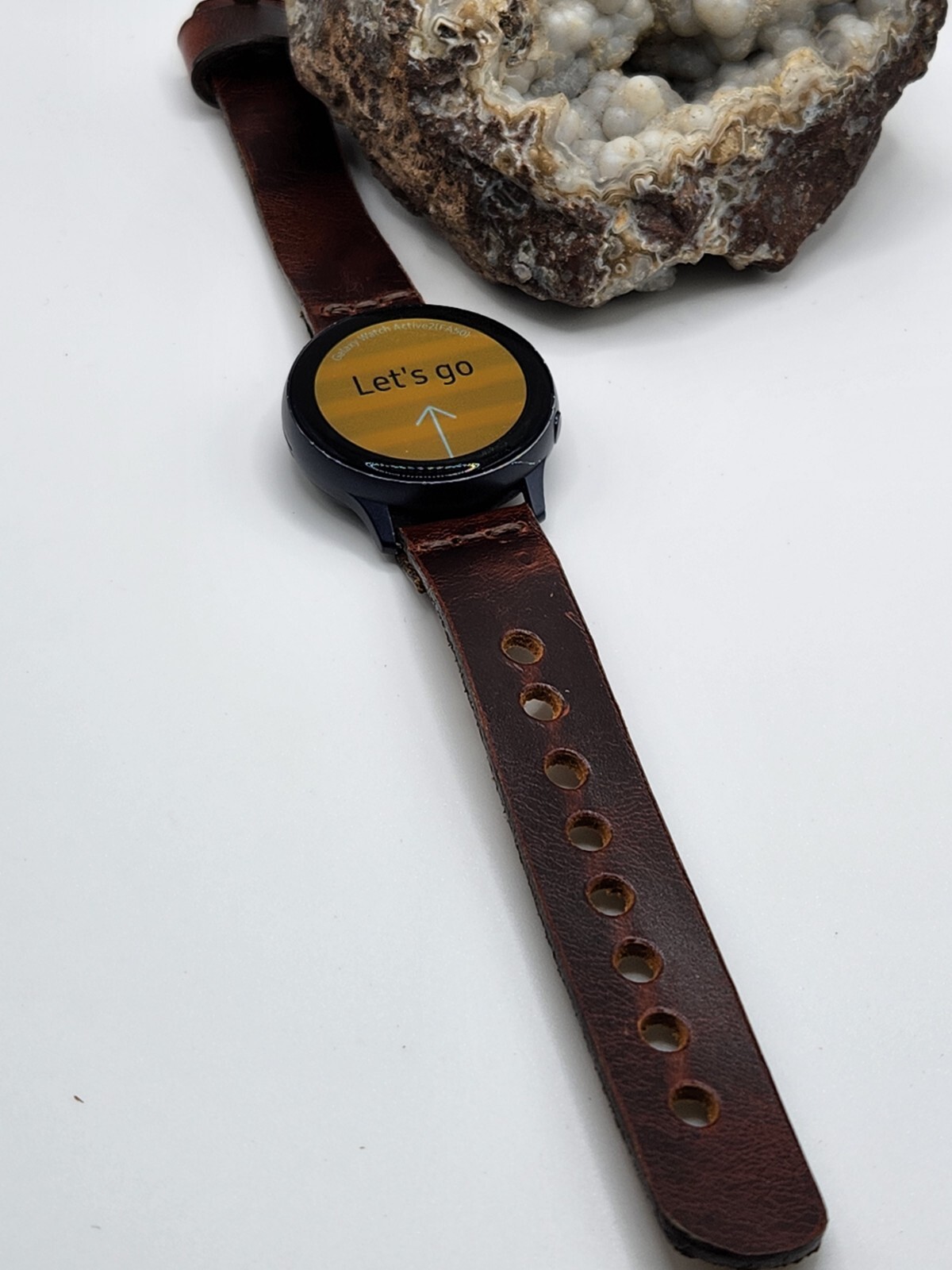 Samsung Galaxy Watch Active2 R830 40mm Aluminum Case,black genuine Leather strap