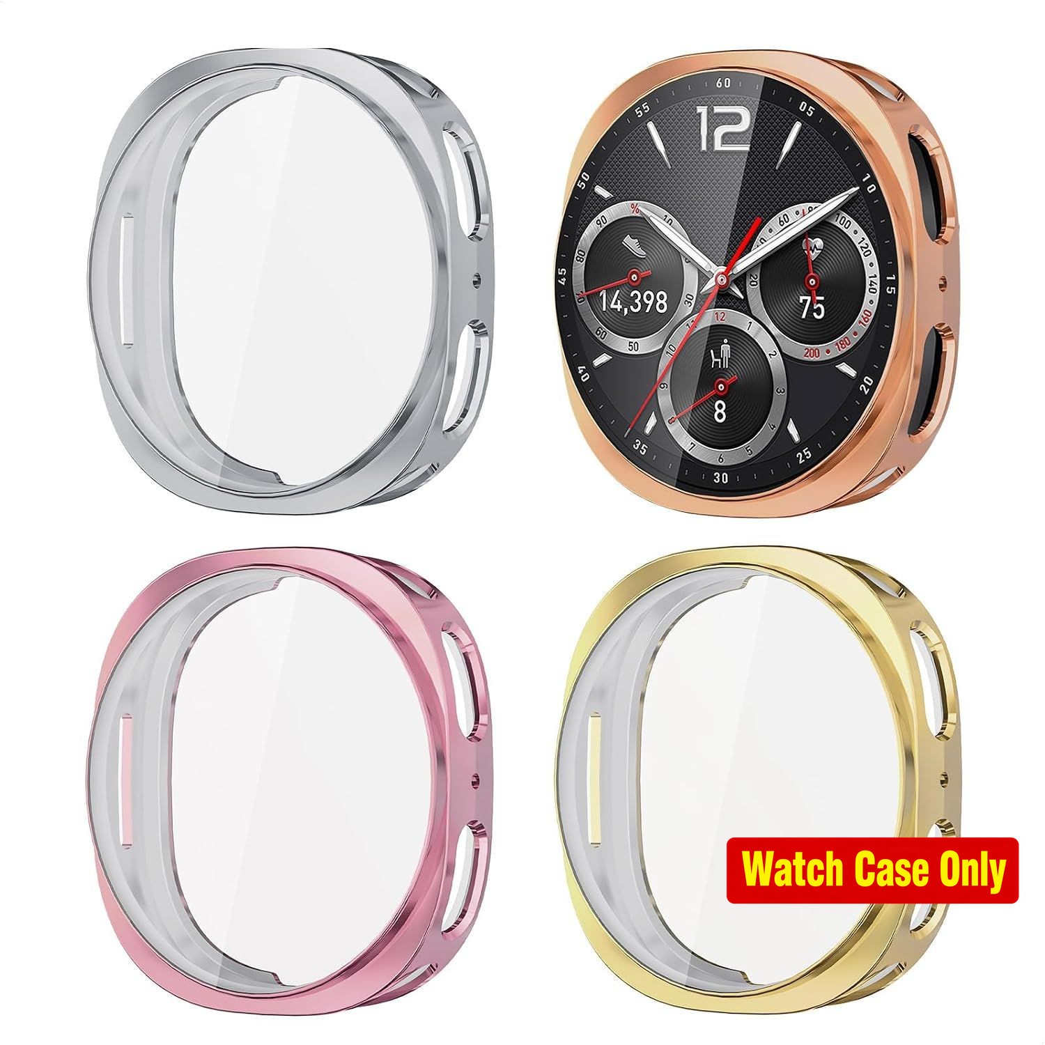 4-Pack Full Protective Shell Screen Protector Case for Samsung Galaxy Watch 8 40