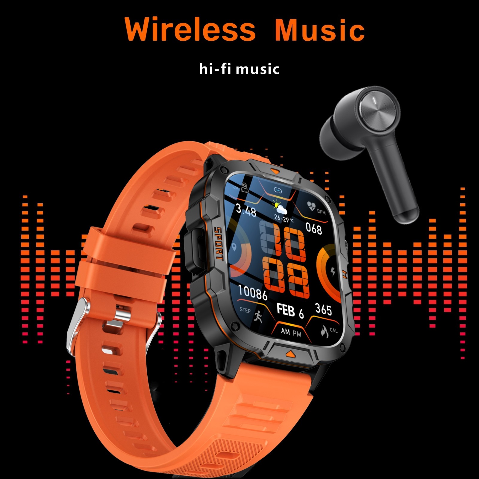 Military Smart Watch For Men Women Answer/Make Call Heart Rate Fitness Tracker
