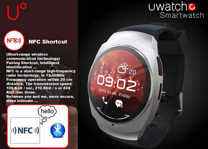 U0 1.24 inch HD Display Music Player Message Reminder Intelligent Remote
