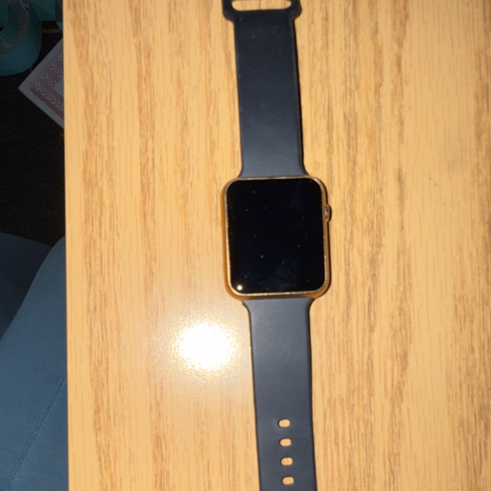 iTECH Fusion Smart Watch Bluetooth 41mm Gold Case Black Silicone Band