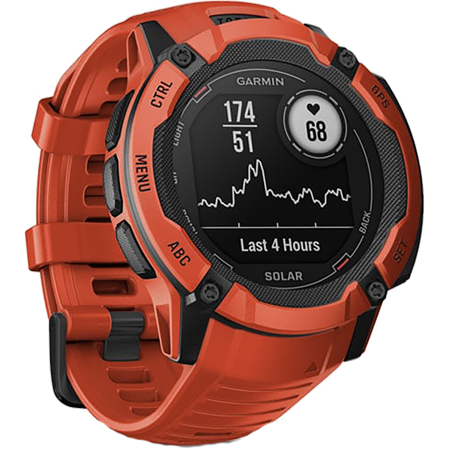 Garmin Instinct 2X Solar 50mm Flame Red GPS + Bluetooth Smartwatch NEW