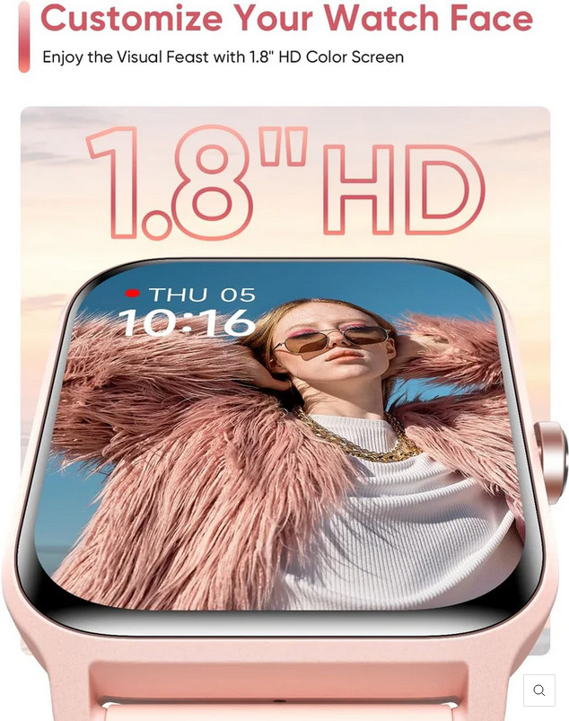 Fitpolo 1.8″ HD IDW13 Smart Watch for Women & Men – White