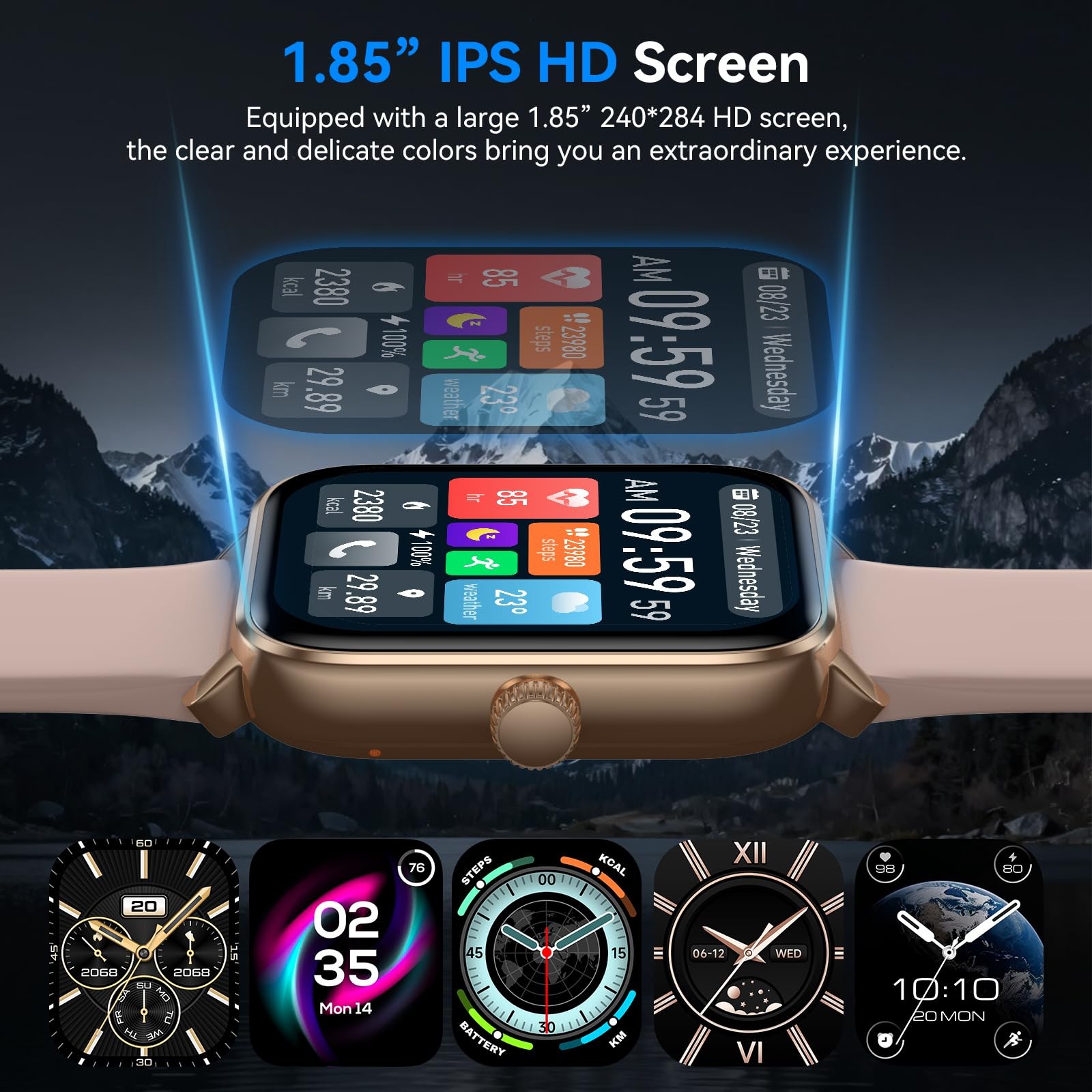 Watches for Men with Alexa Built-in, Bluetooth , 1.85″ HD Touchscreen, 120+ S…