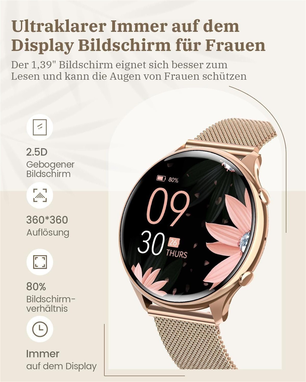 2024 Smart Watch For Women, Waterproof Smartwatch Bluetooth For iPhone Samsung✅