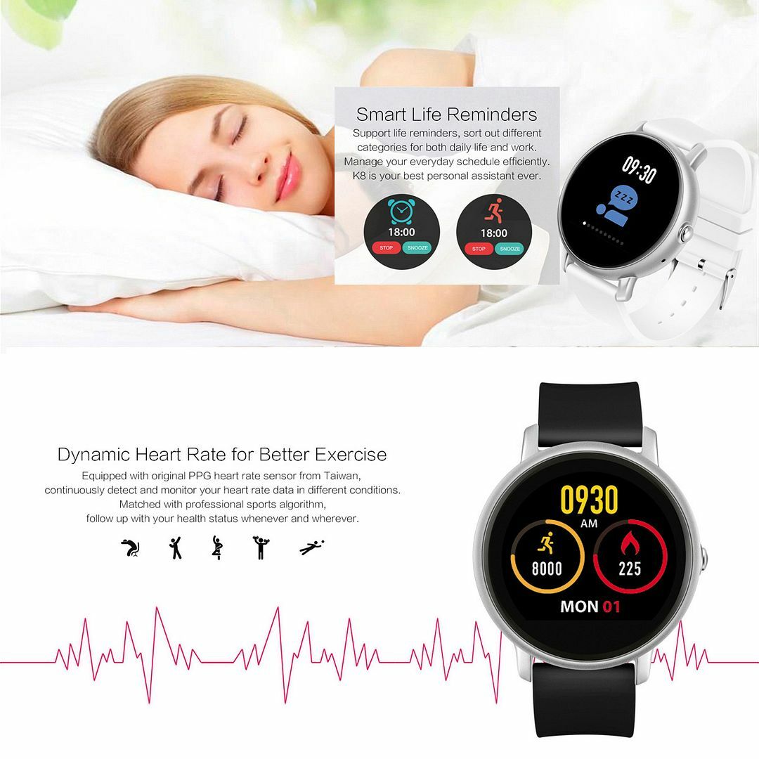 Waterproof Smart Watch Sleep Tracking Bluetooth SmartWatch Message Notification