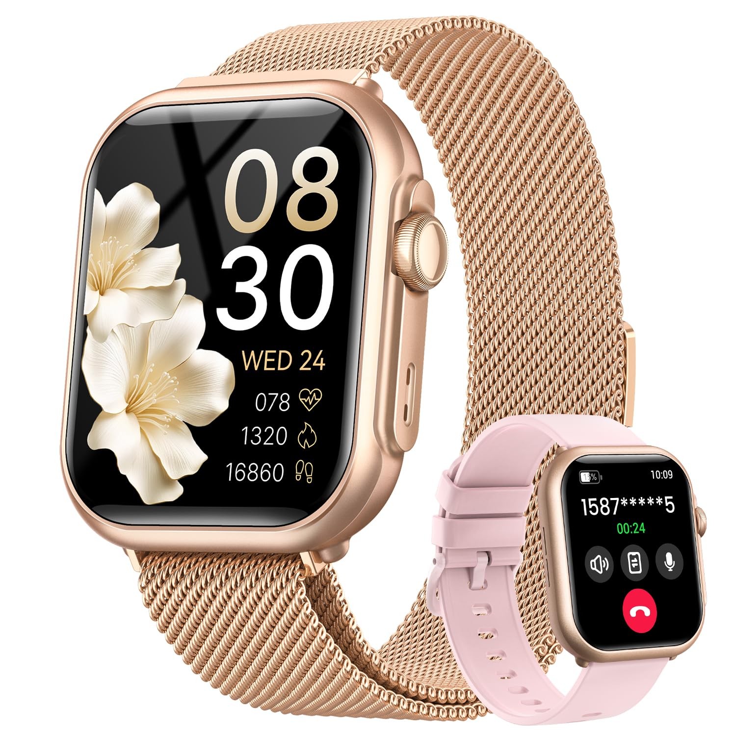 Smart Watch for Women for iPhone Android: 1.85″Smartwatch with Make/Answer Ca…