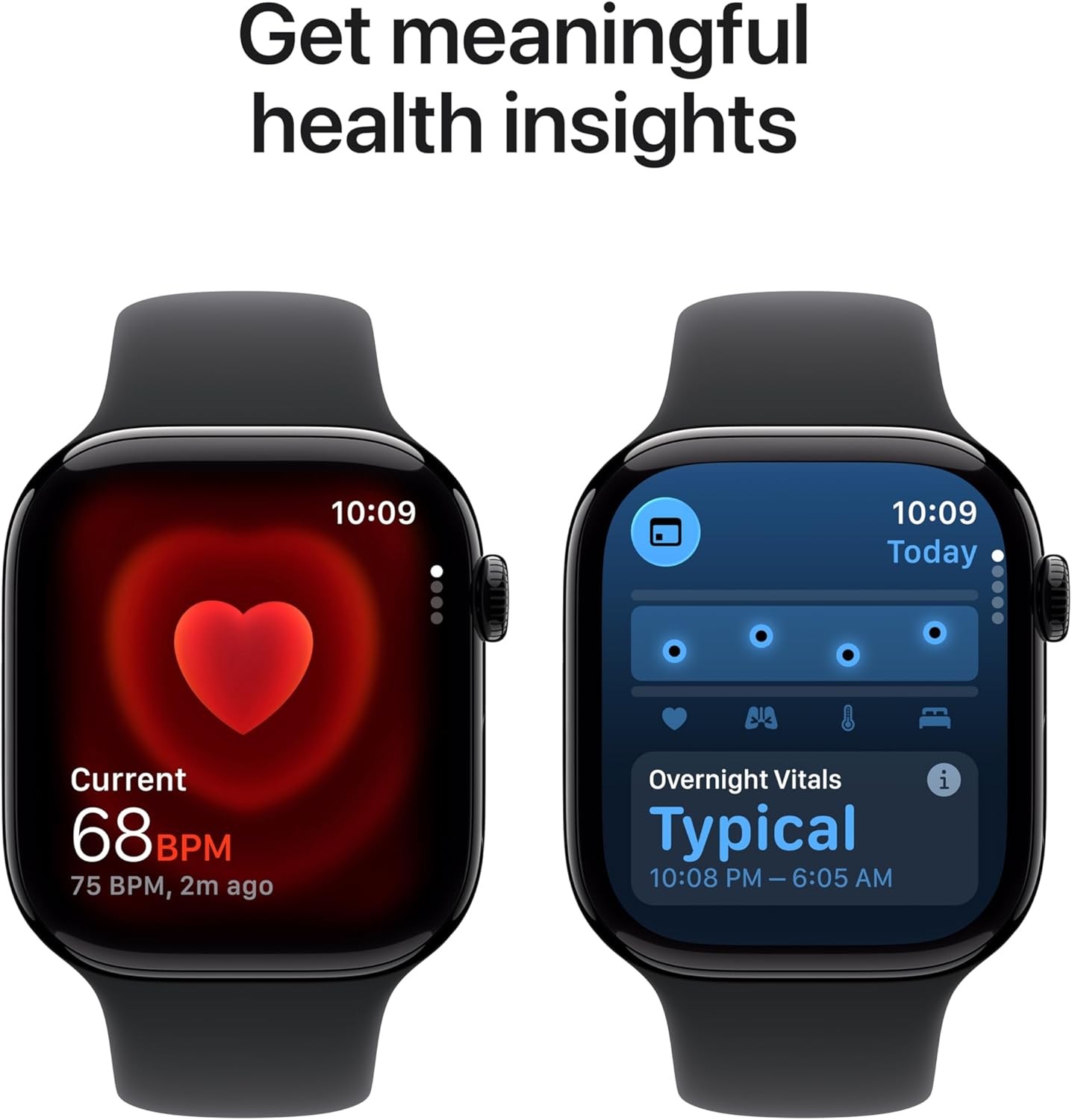 Apple Watch Series 11 46mm Jet Black Aluminum Case Black Sport Band M/L MEUX4LW