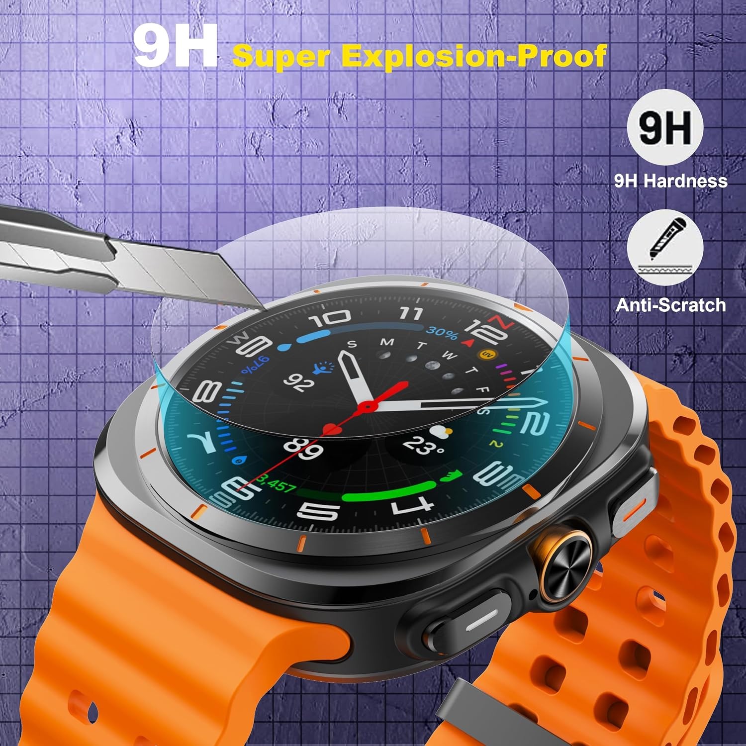 Aluminum Metal Bezel Cover for Samsung Galaxy Watch Ultra 47mm with Screen Prote