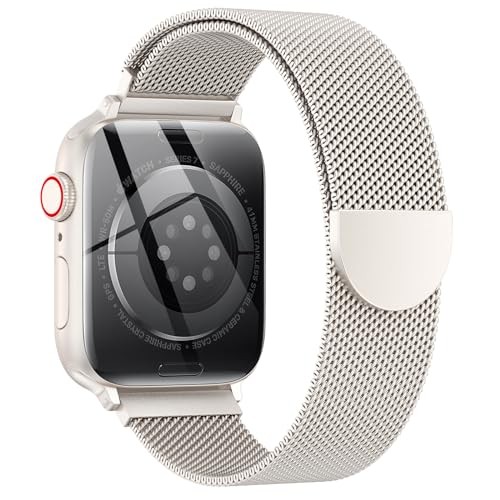Milanese Loop Stainless Steel Strap for Apple Watch 38mm 40mm 41mm, Men & Women