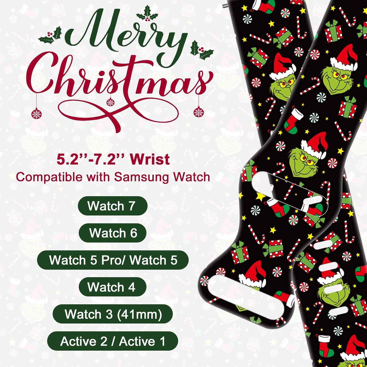 Holiday Silicone Strap for Galaxy Watch 7 40mm 41mm 42mm 44mm 45mm 46mm