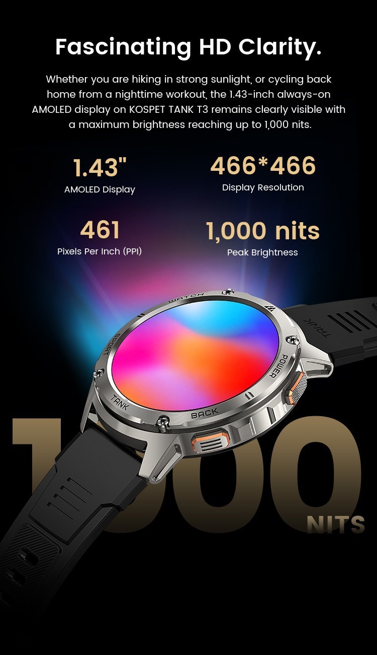 KOSPET Smart Watch for Men, 60 Days Extra-Long Battery, 50M Waterproof for Sw…