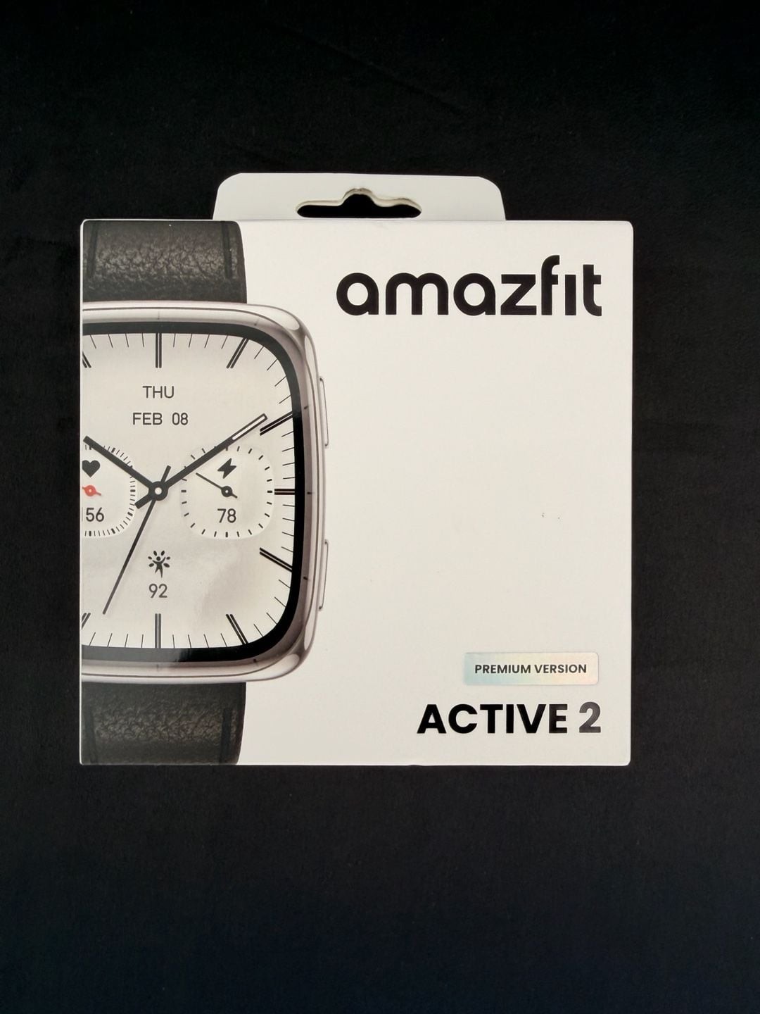 Brand New Amazfit Active 2 Square Premium Version Smartwatch – Black Leather
