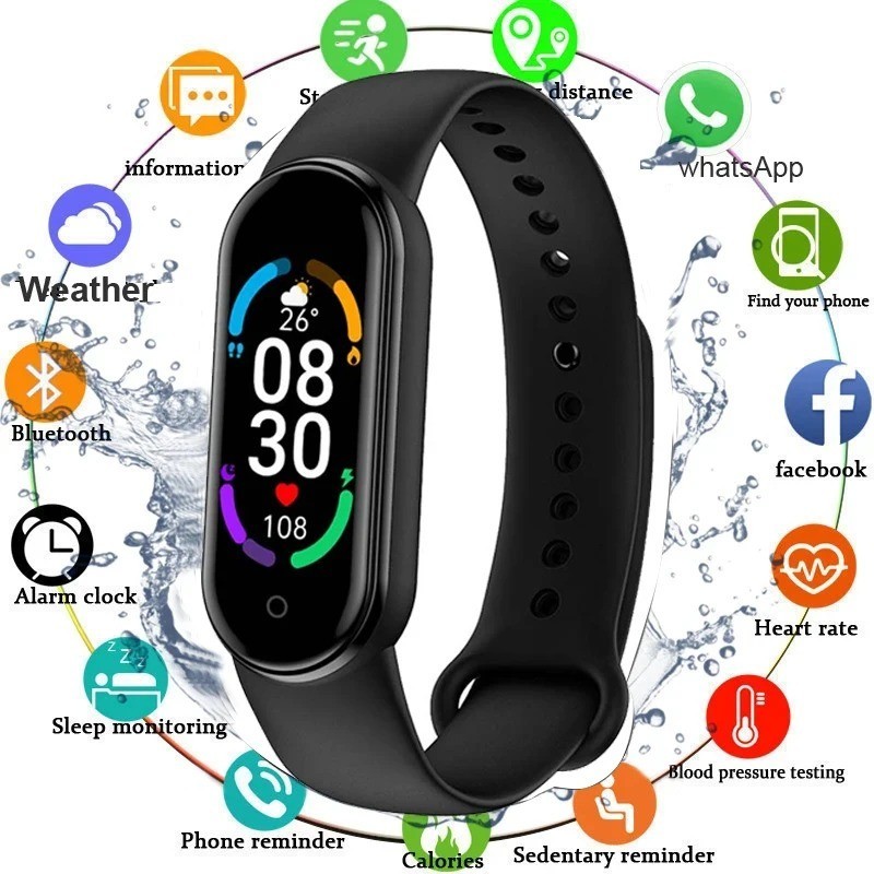 M6 Smart Watch Color Screen Step Counting Multi Sport Fitness Mode Message Remin