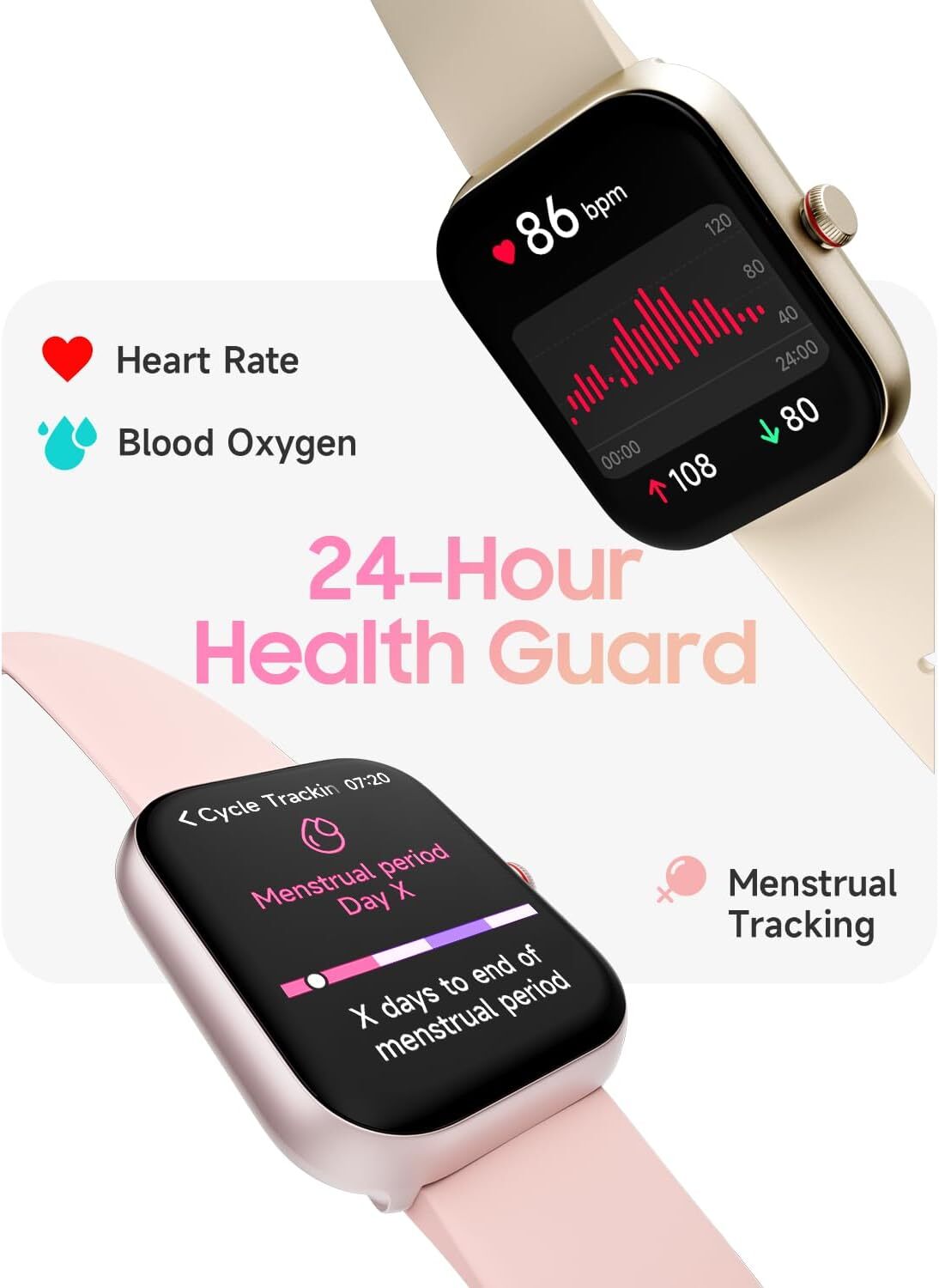 Smart Watch Men Women Fitness Tracker Heart Rate Watches for Android iOS iPhone