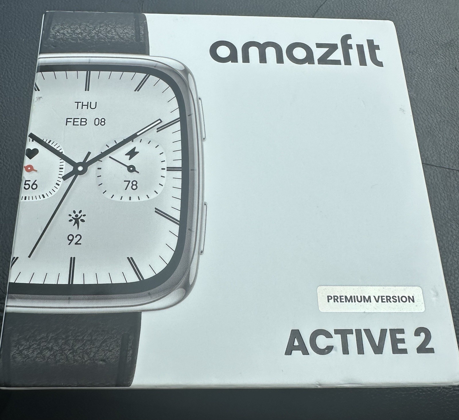 Amazfit Active 2 Smart Watch Android iPhone GPS Health Monitor (Black Leather)