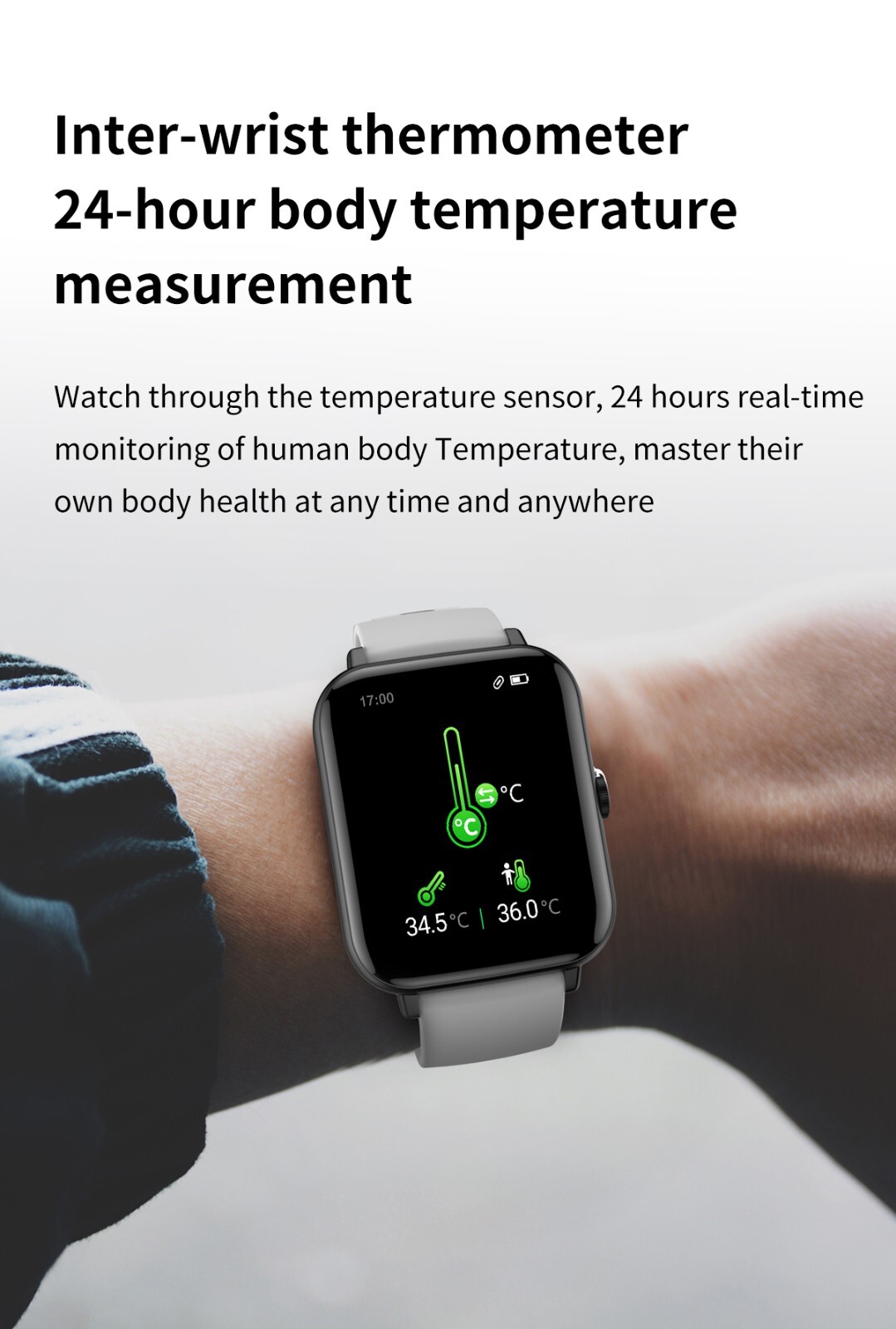 Medicoswatch A8 1.83inch Screen Body Temperature Bluetooth Calling Smartwatch