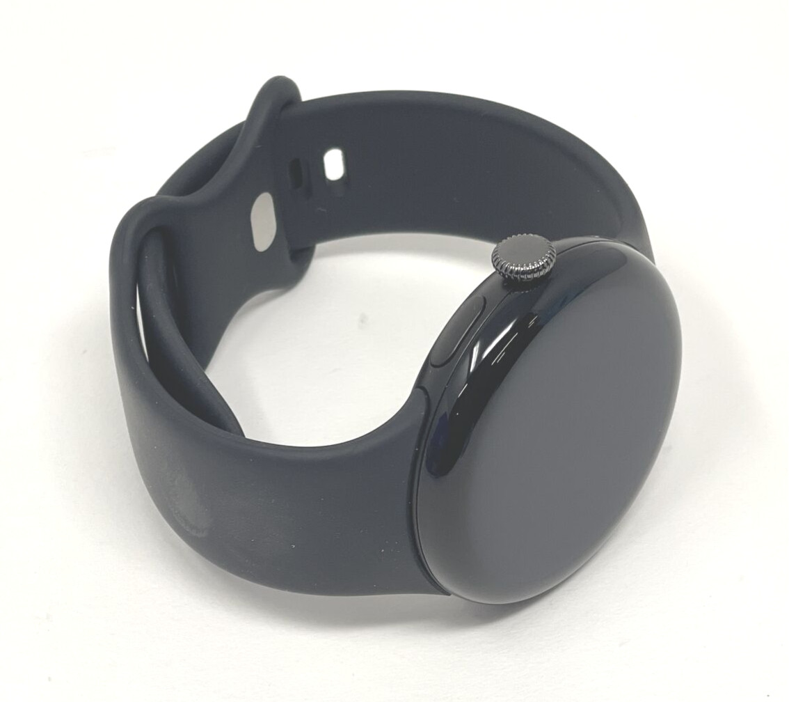 Google Pixel Watch 3 45mm Matte Black Aluminum w/ Obsidian Active GPS Very Good