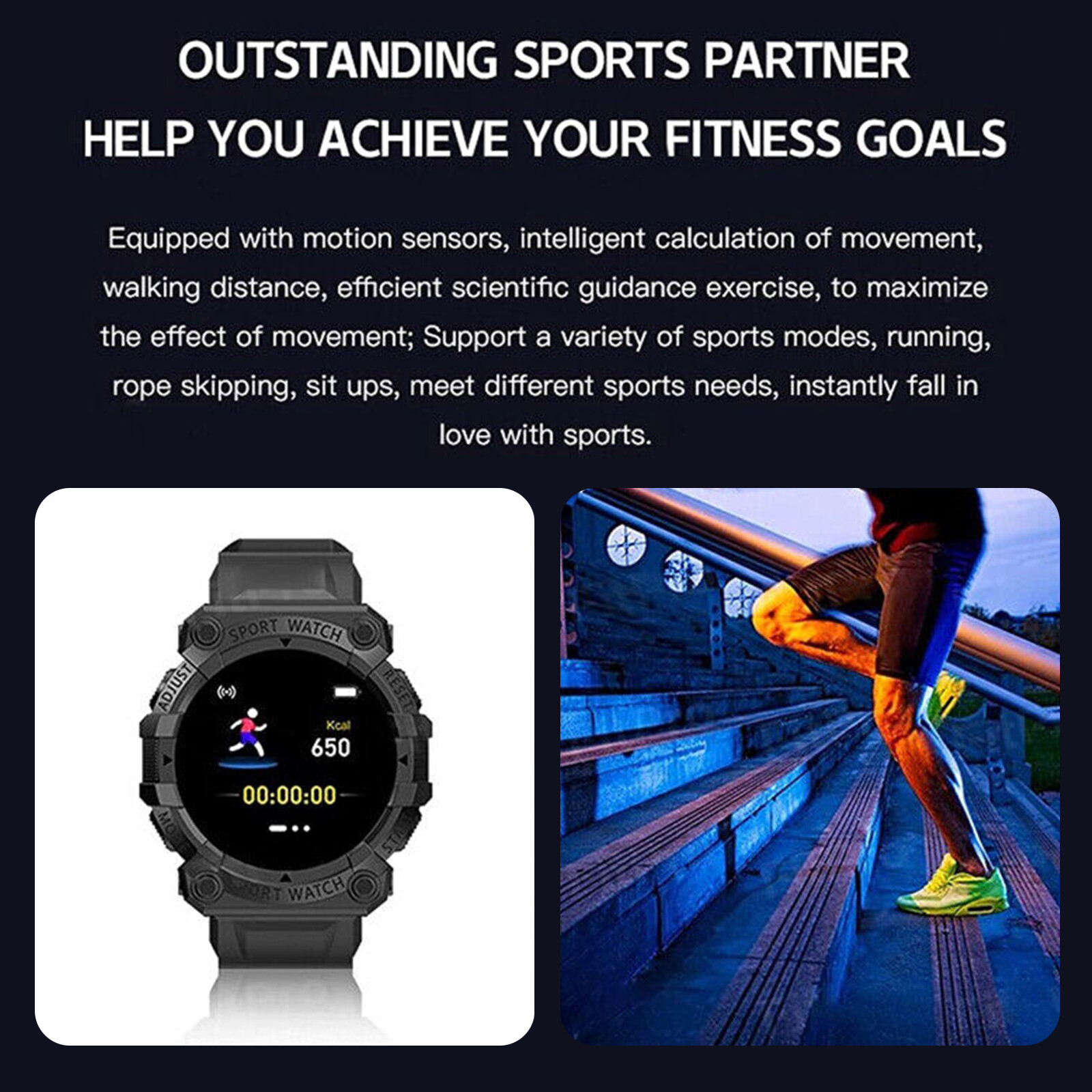 1.44″ Smart Watch For Men/Women Sports Fitness Tracker With Heart Rate Monitor