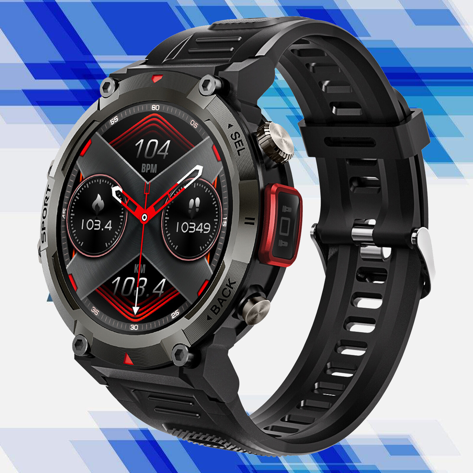Smart Watch for Men (Call Receive/Dial) with LED Flashlight, 1.45″ HD Outdoor