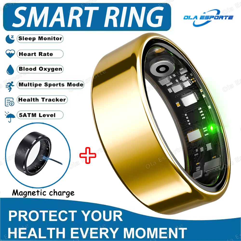 Smart Ring Health Tracker Heart Rate Sleep Monitor IP68 Waterproof