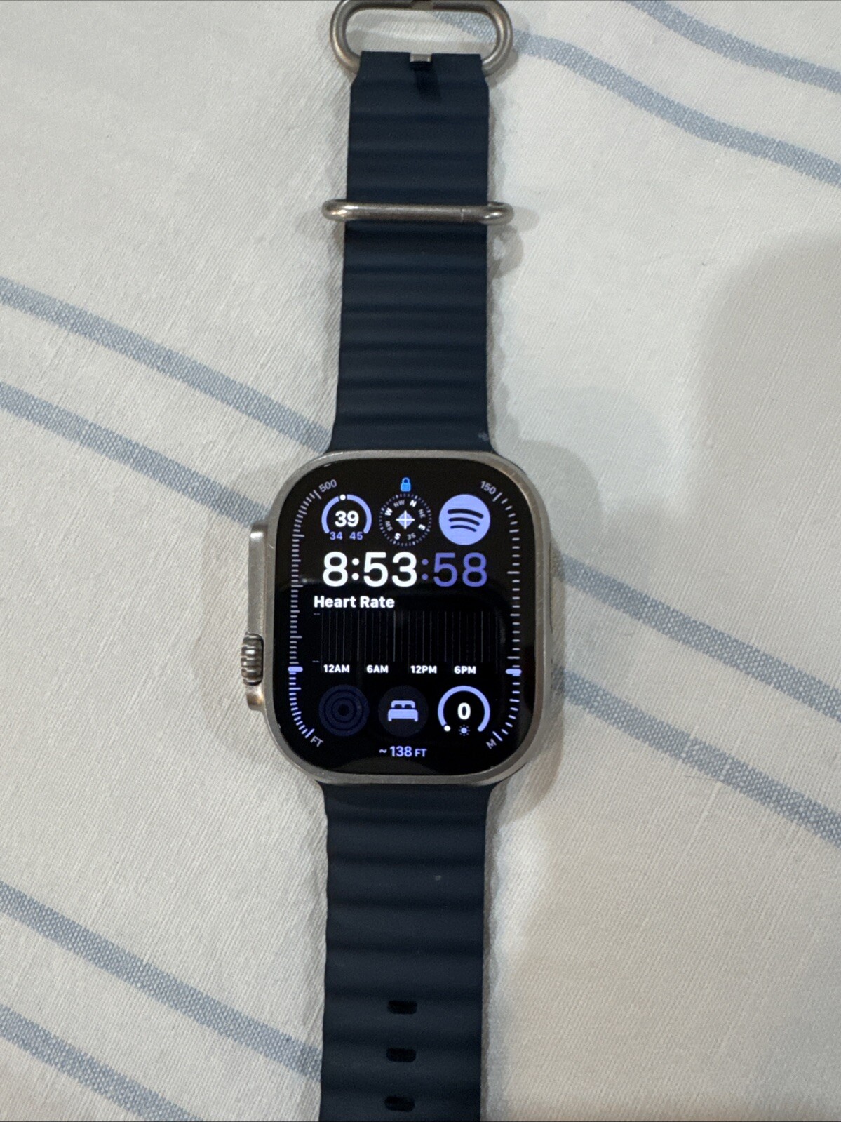Apple Watch Ultra 2 49mm Titanium Case with Ocean Band – Blue, One Size (GPS…