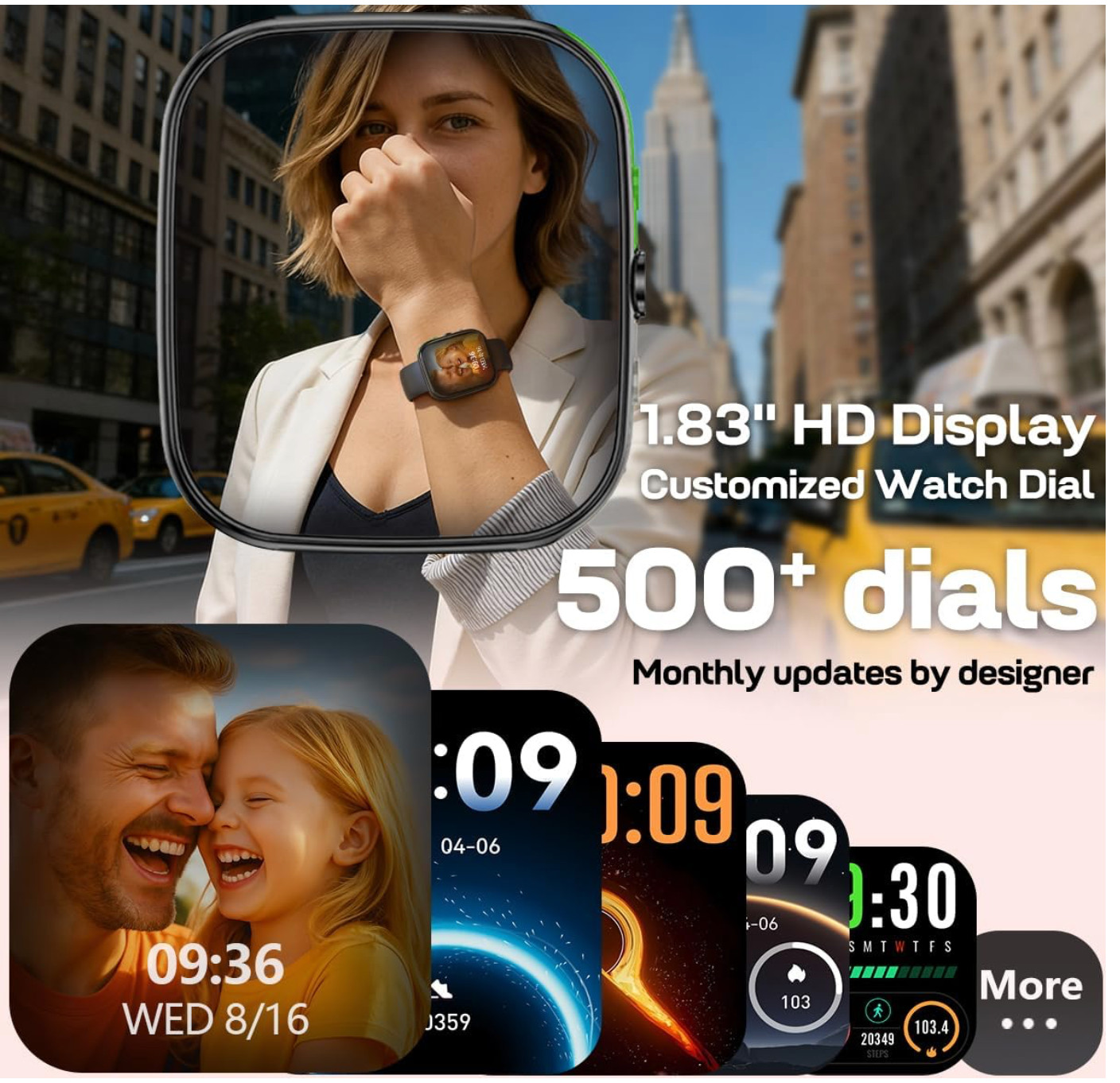 Fitness Tracker(Answer/Make Call), 1.83” Health Fitness Watch with Heart Rate,