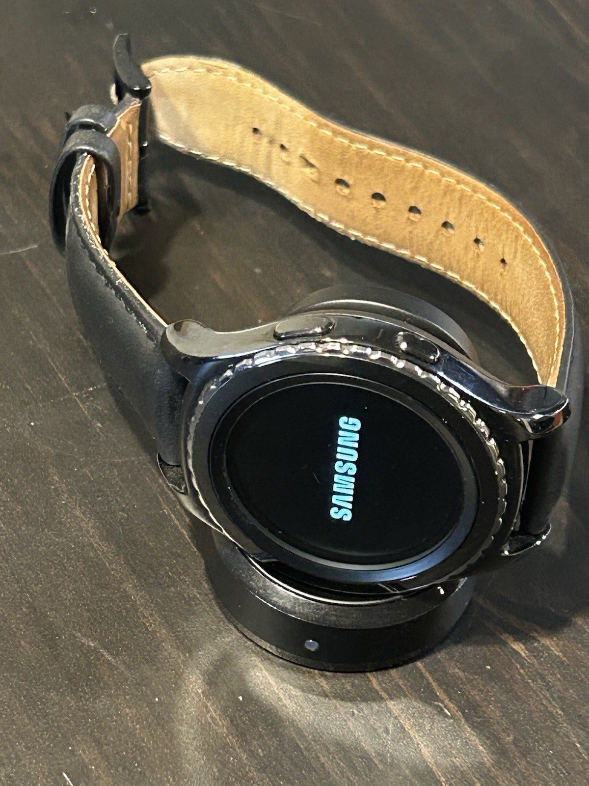 Samsung Gear S2 Classic 316L Stainless Steel Black Leather See Pics Used Tested