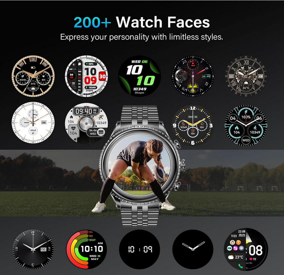 2026 Rotating Bezel Smart Watch for Men with Bluetooth Call, Heart Rate, Blood P