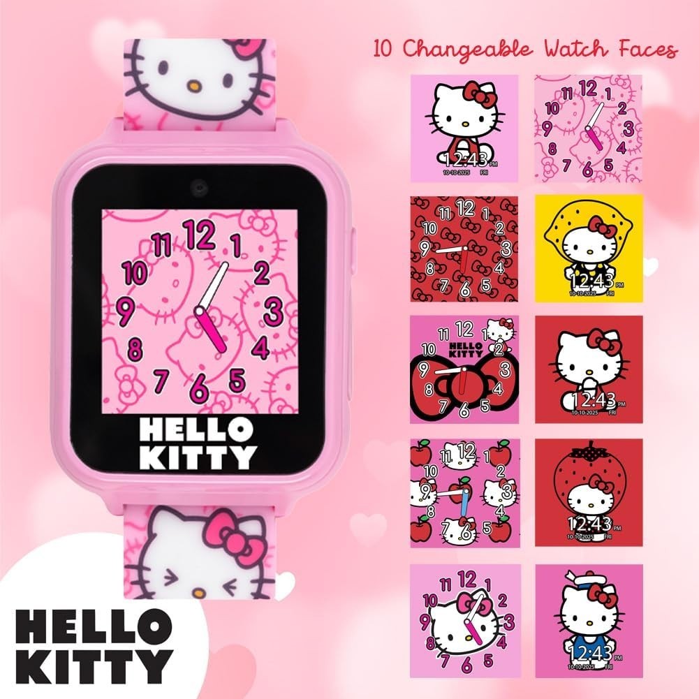 Hello Kitty Kids Smartwatch – Interactive Touchscreen with 10 Watch Faces, Ca…