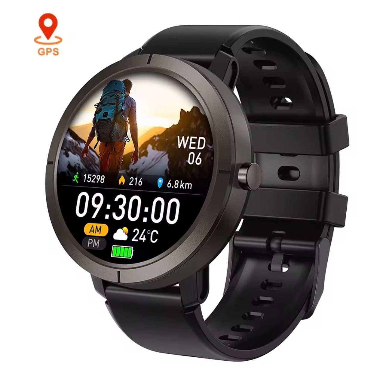 Smartwatch Men & Women Outdoor Sport GPS BT Call AMOLED 50M Waterproof, Compass