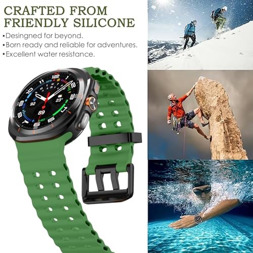 Ocean Silicone Strap Compatible with Samsung Galaxy Watch Ultra 47mm Sport Men
